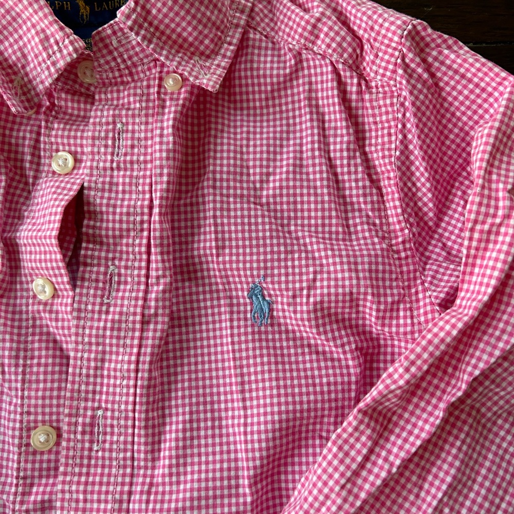 Boys Polo Ralph Lauren button down size 7 Pink